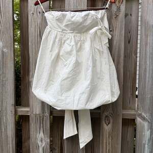 BP. Bridal Wedding White Strapless Bubble Hem Tube Top with Bow CoquetteSize S